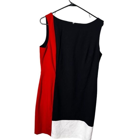 Lauren Ralph Lauren Womens Size 16 Color Block Sheath Dress Knee Length - Picture 5 of 8